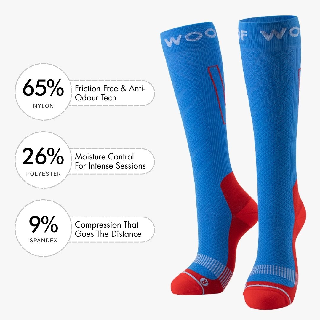 Performance Compression Socks, Blue and Red