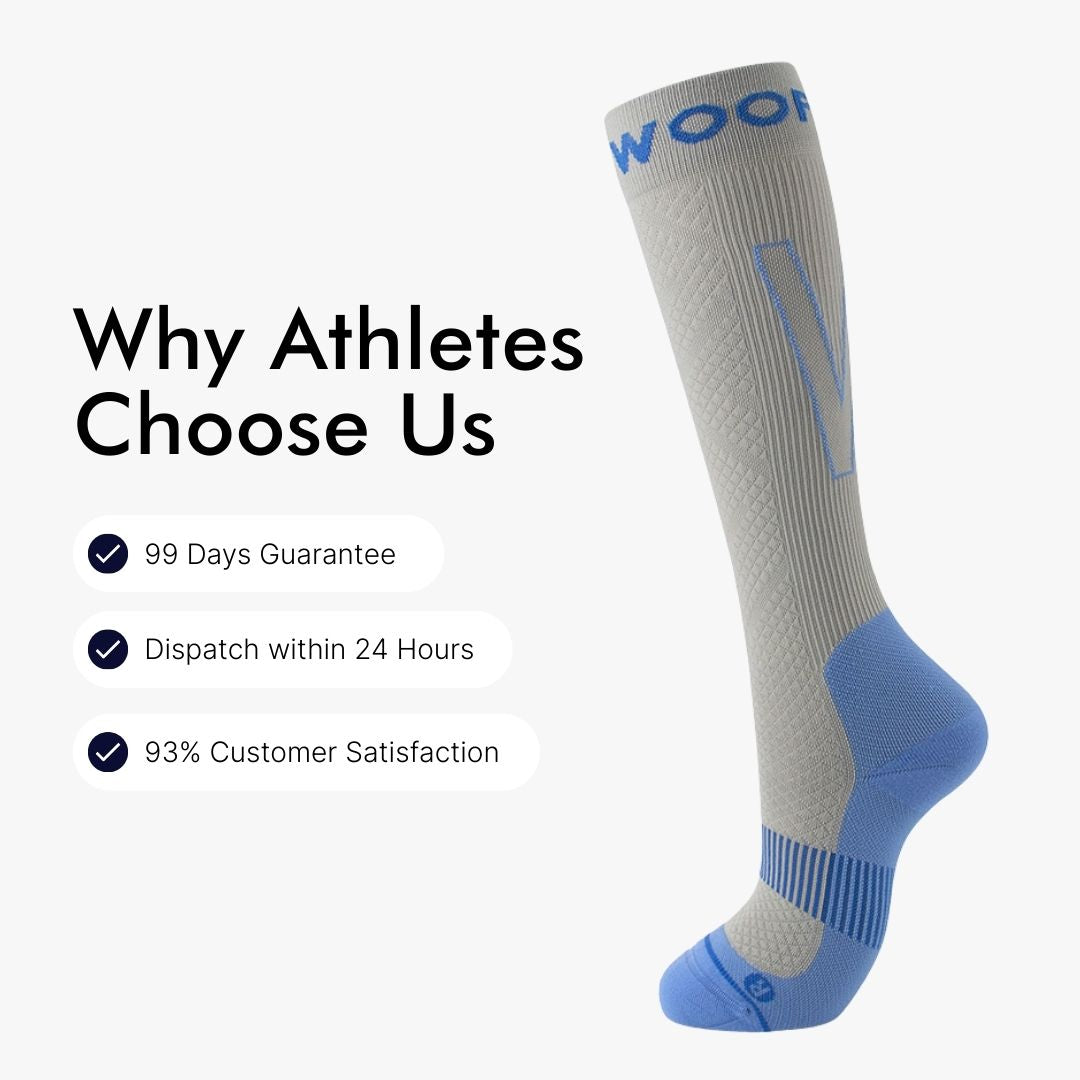 Performance Compression Socks, Grey and Blue