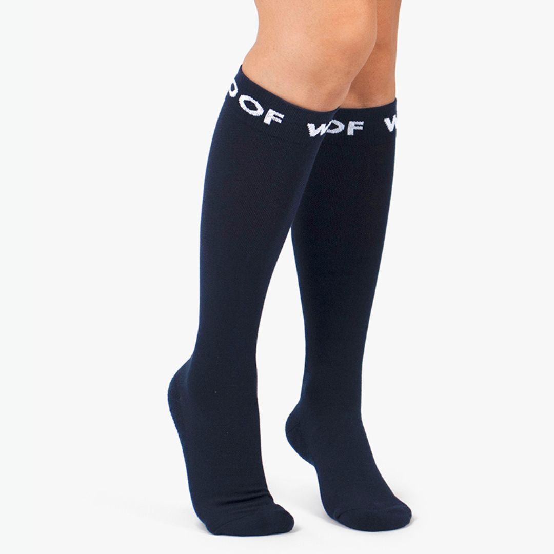 Navy Wide Bamboo Compression Socks (Old Sizing)