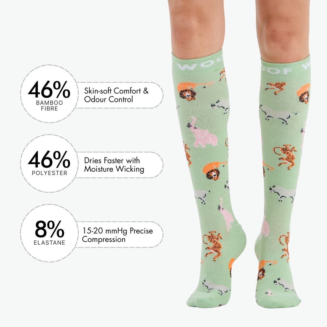 Wild Savanna Bamboo Compression Socks | Dr. Woof Apparel