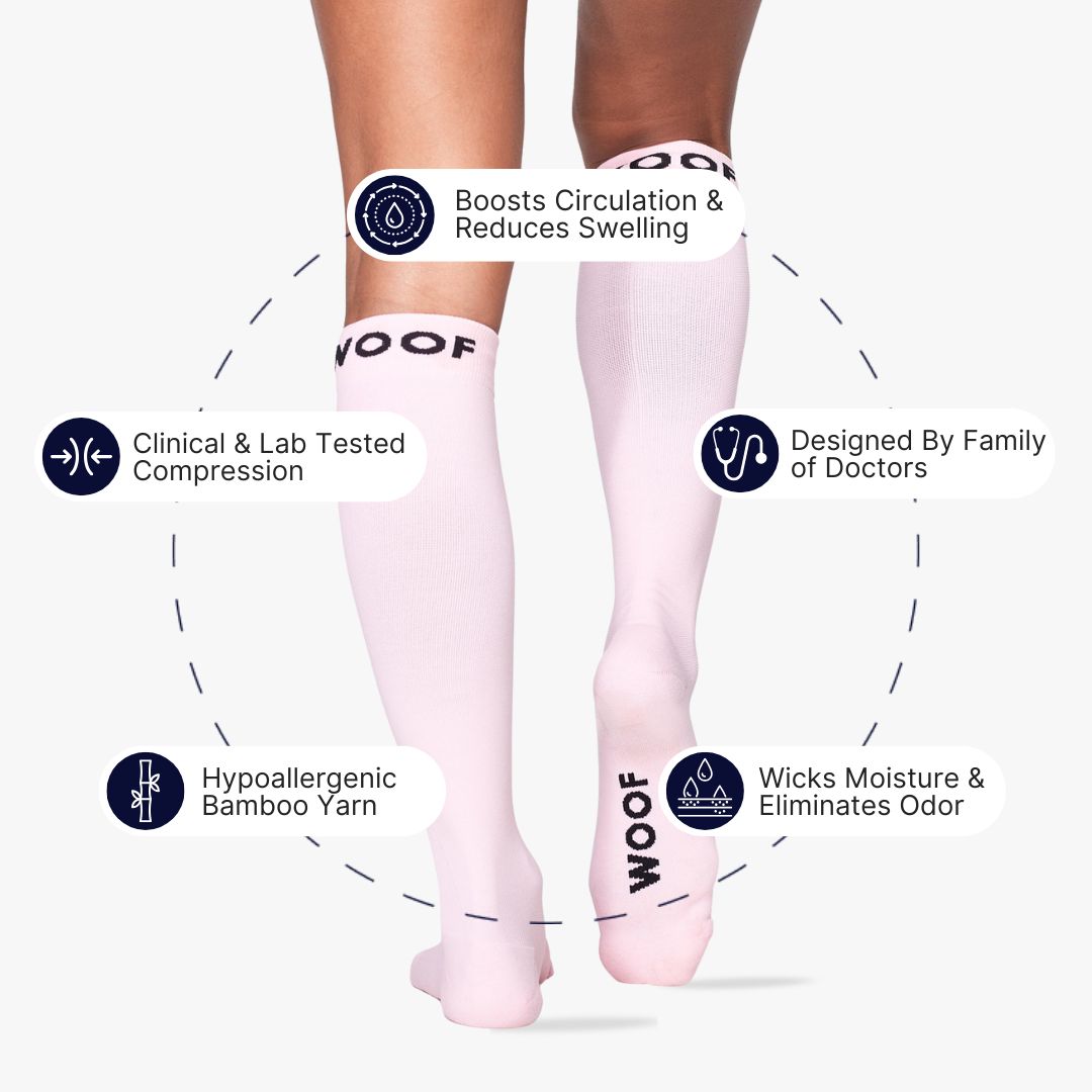 Baby Pink Bamboo Compression Socks